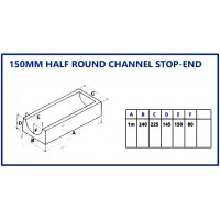 150mmHalfRoundChannelStopEnd
